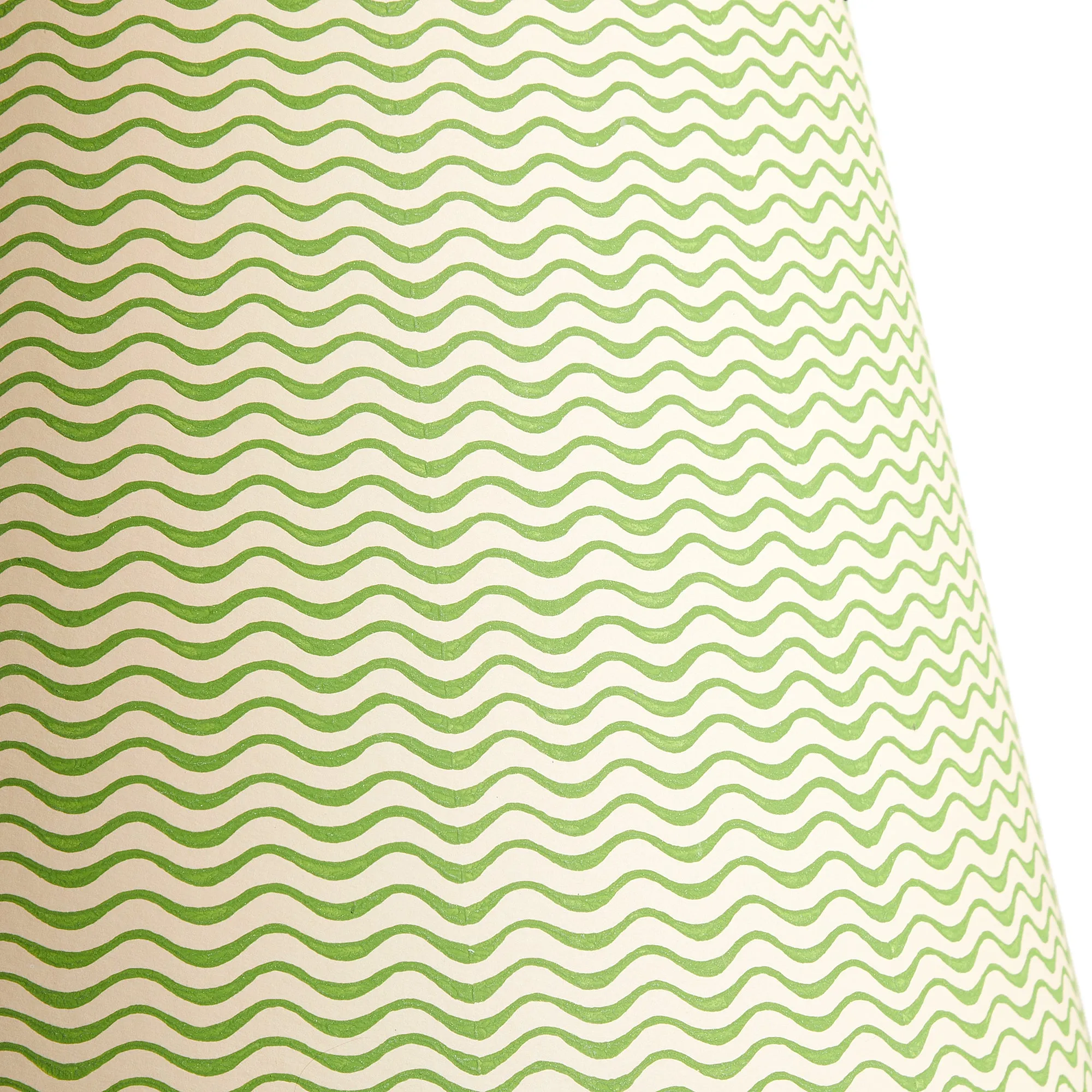 12cm tall tapered shade in classic green ripples hand painted card