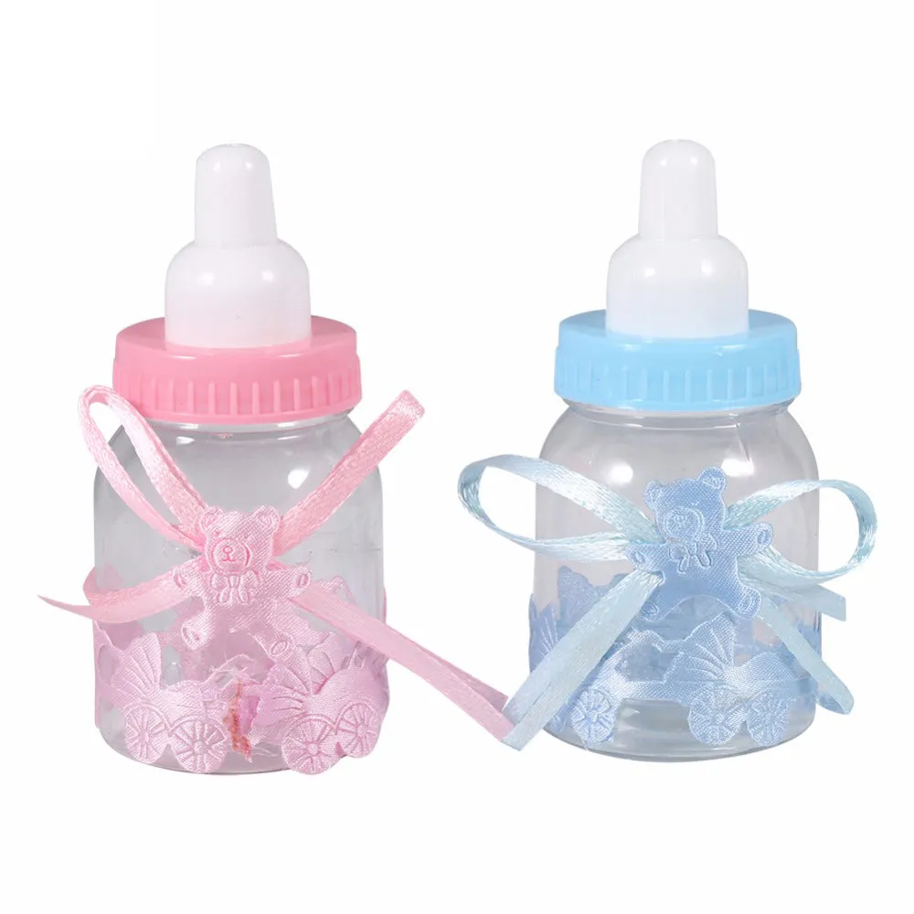 12pcs/lot Baby Bottle Candy Box Baby Feeding Bottle Wedding Favors and Gifts Box Baby Shower Baptism Decoration Party Supplies