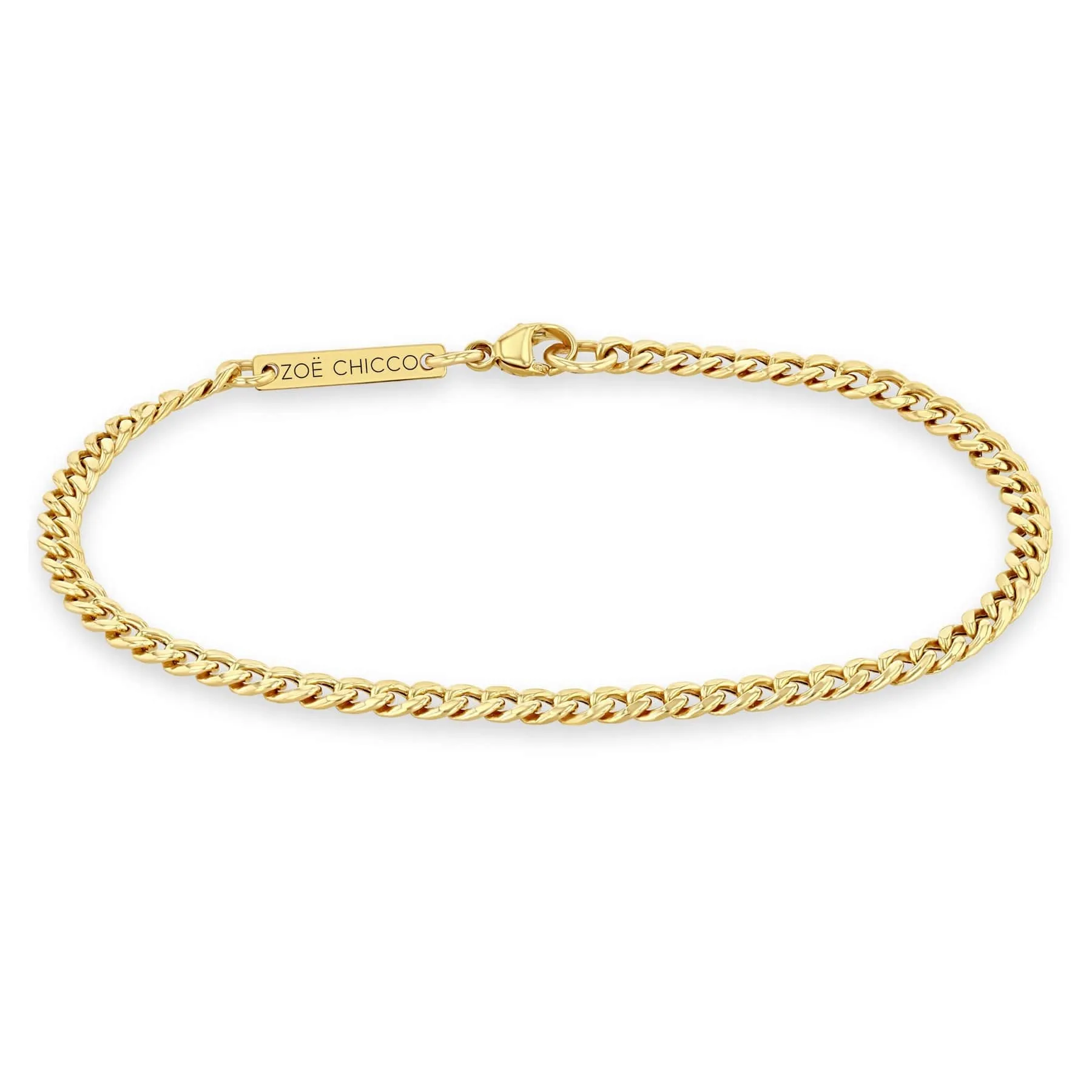 14k Gold Small Curb Chain Bracelet