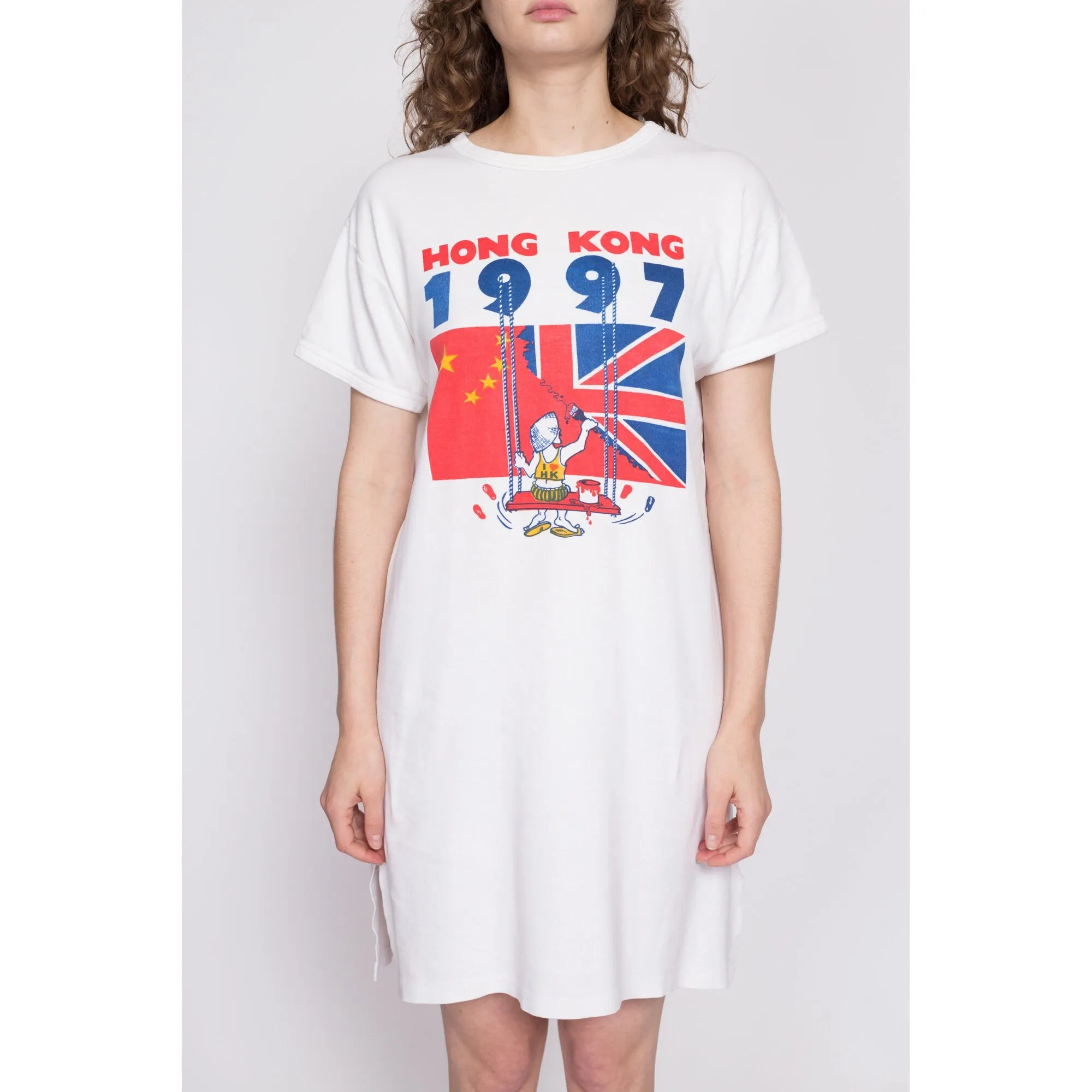 1997 Hong Kong Handover T Shirt Dress - One Size