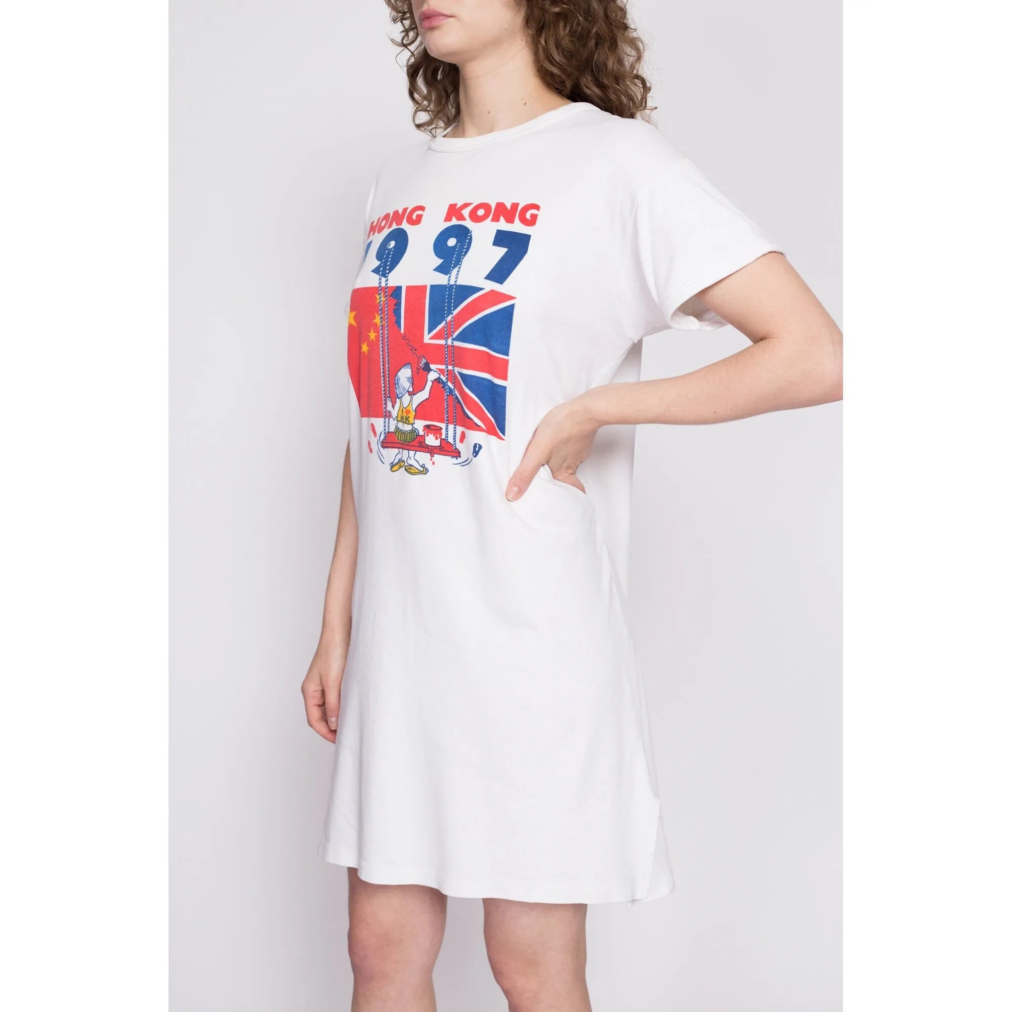 1997 Hong Kong Handover T Shirt Dress - One Size