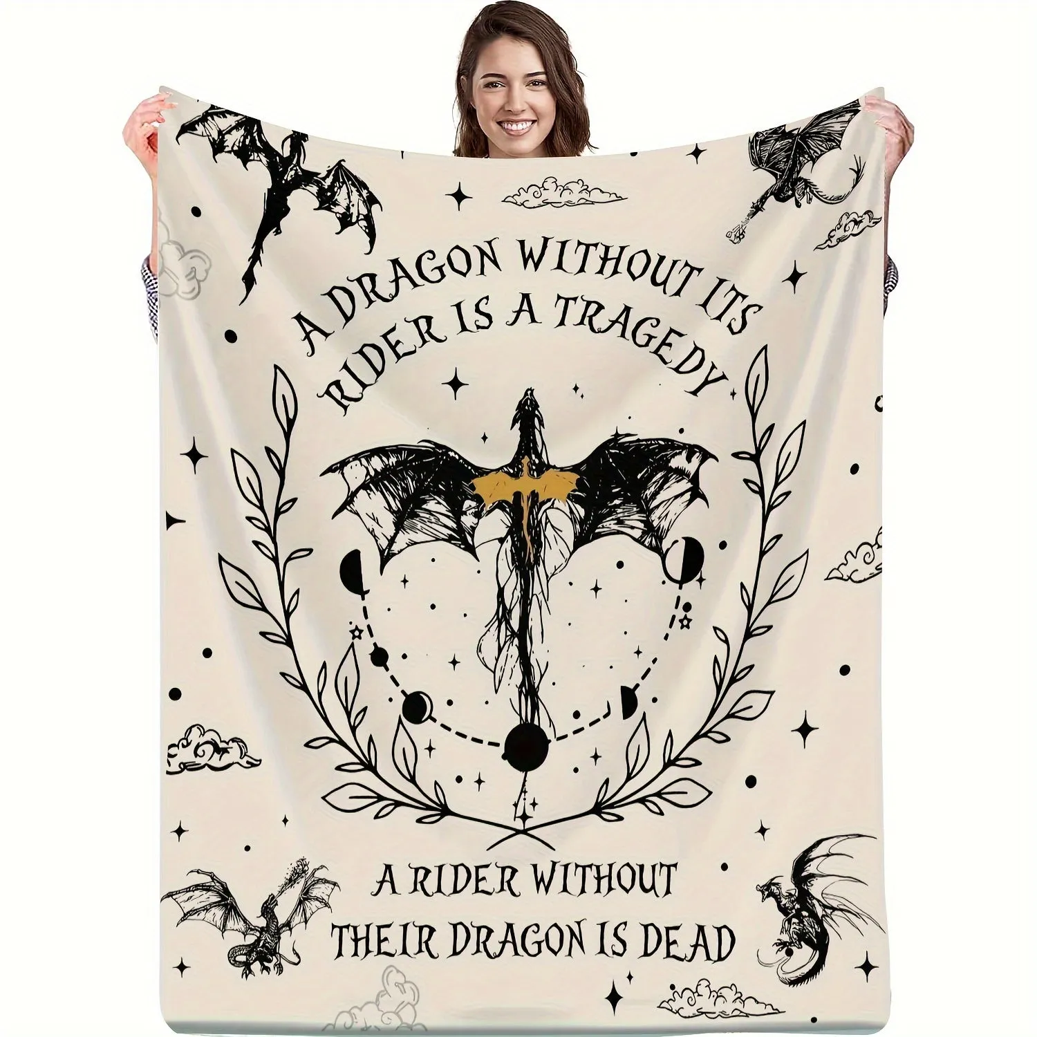 1pc Cozy Dragon Knight Gift Blanket - Soft, Warm, and Comforting Flannel Throw for Bedroom Home Decor - Perfect for Friends and Family, Ideal for Snuggling Up on Chilly Nights