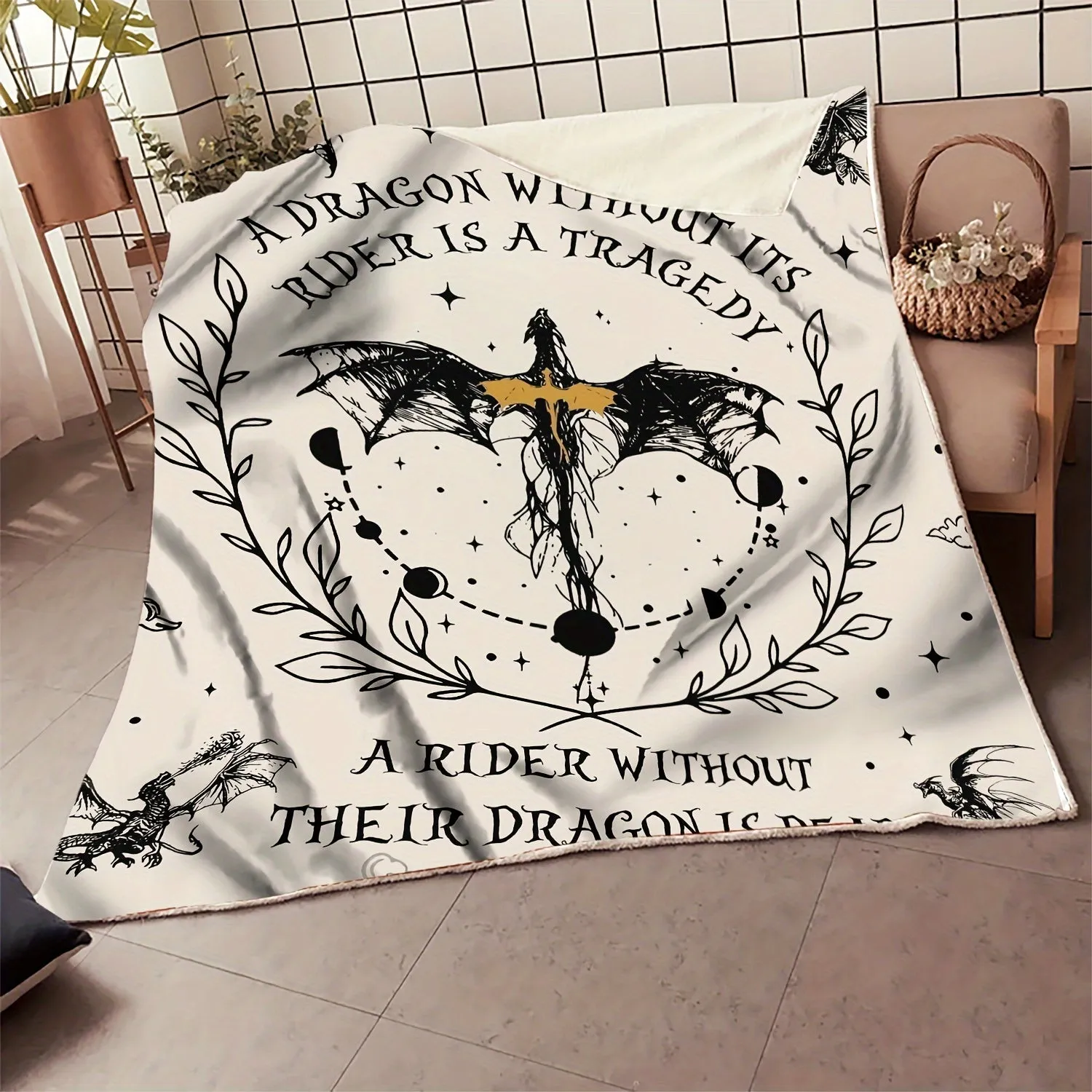 1pc Cozy Dragon Knight Gift Blanket - Soft, Warm, and Comforting Flannel Throw for Bedroom Home Decor - Perfect for Friends and Family, Ideal for Snuggling Up on Chilly Nights