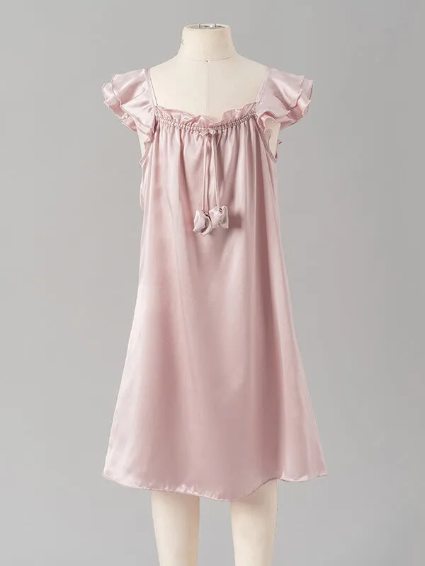 22 Momme Sweet Ruffled Silk Dress For Girls