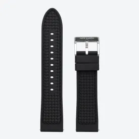 22mm Black Textured Rubber Strap