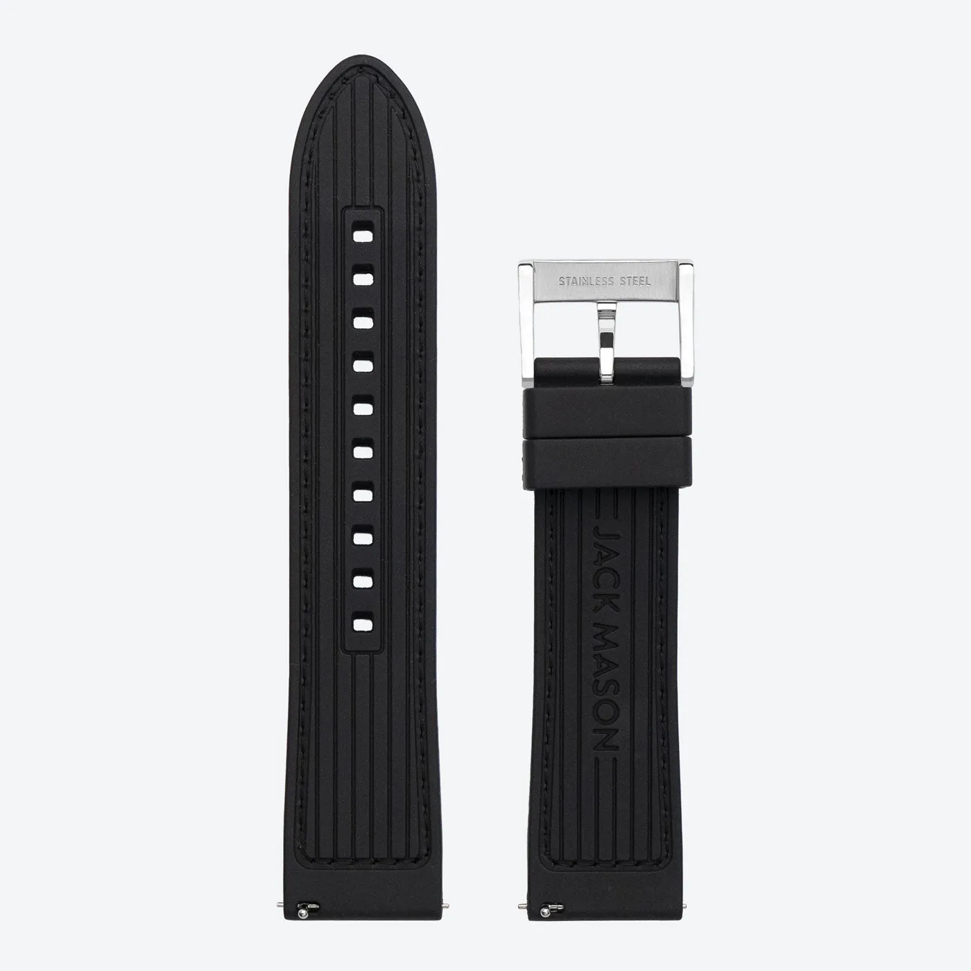 22mm Black Textured Rubber Strap