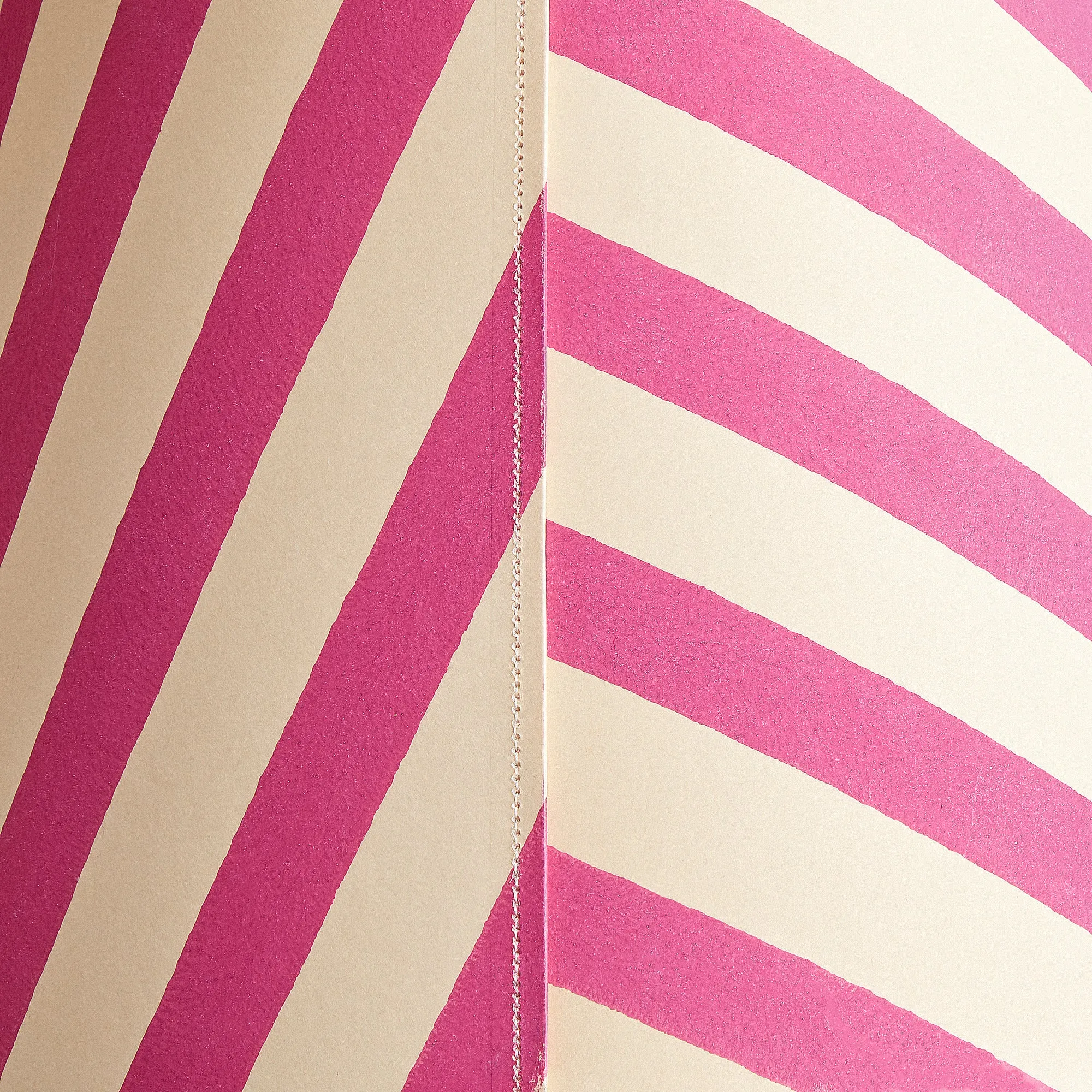 25cm empire shade in hot pink stripes hand painted card