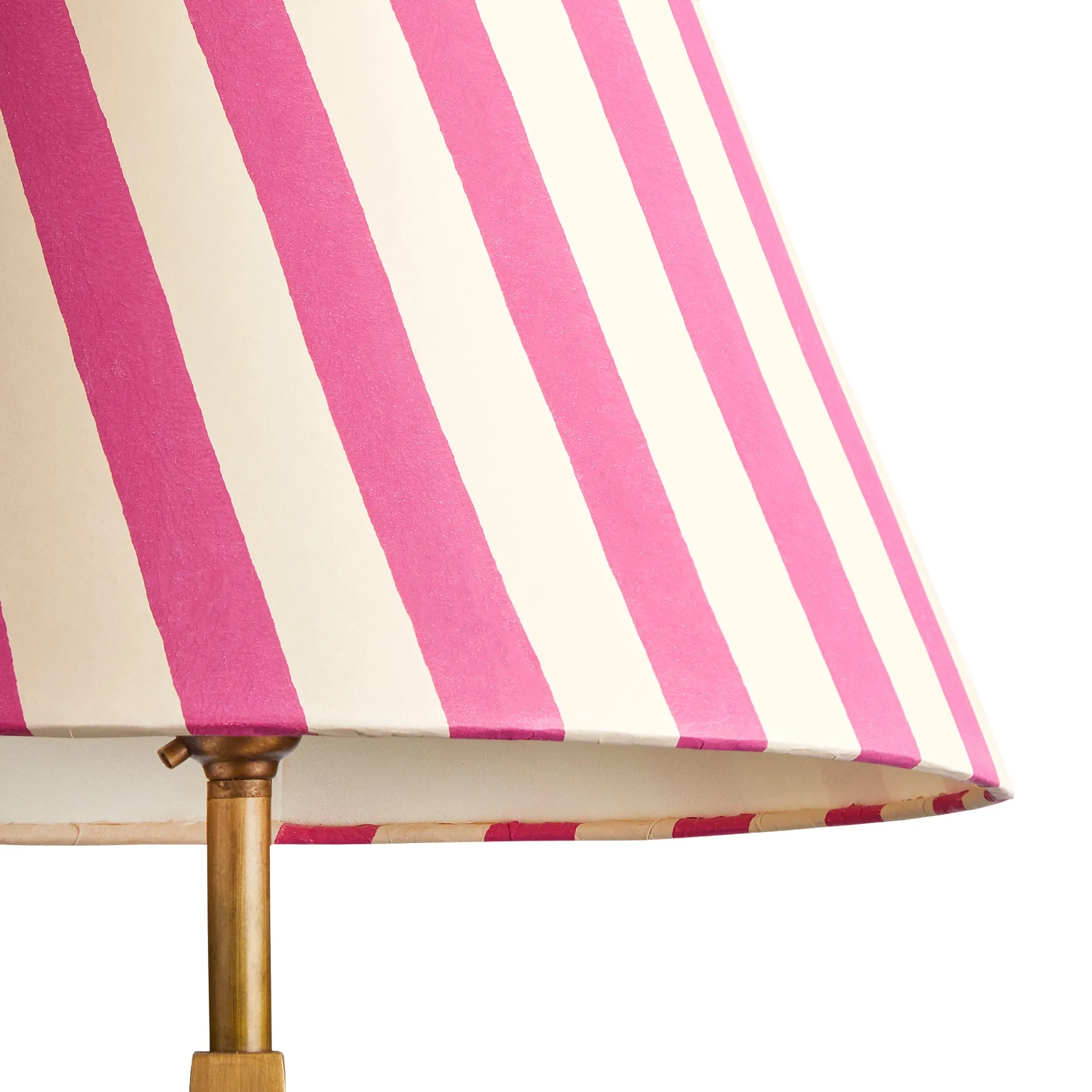 25cm empire shade in hot pink stripes hand painted card