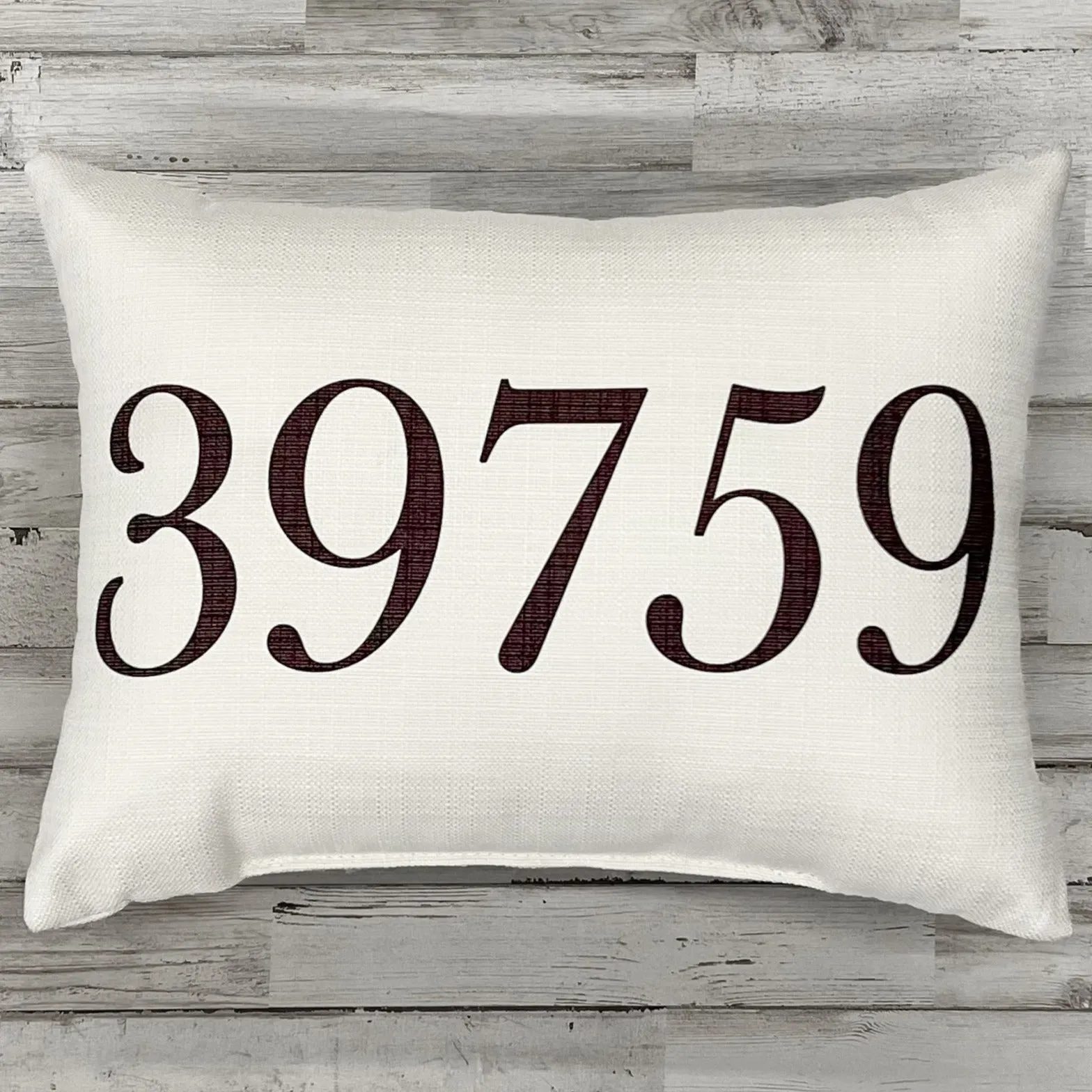 39759 Zip Code Pillow