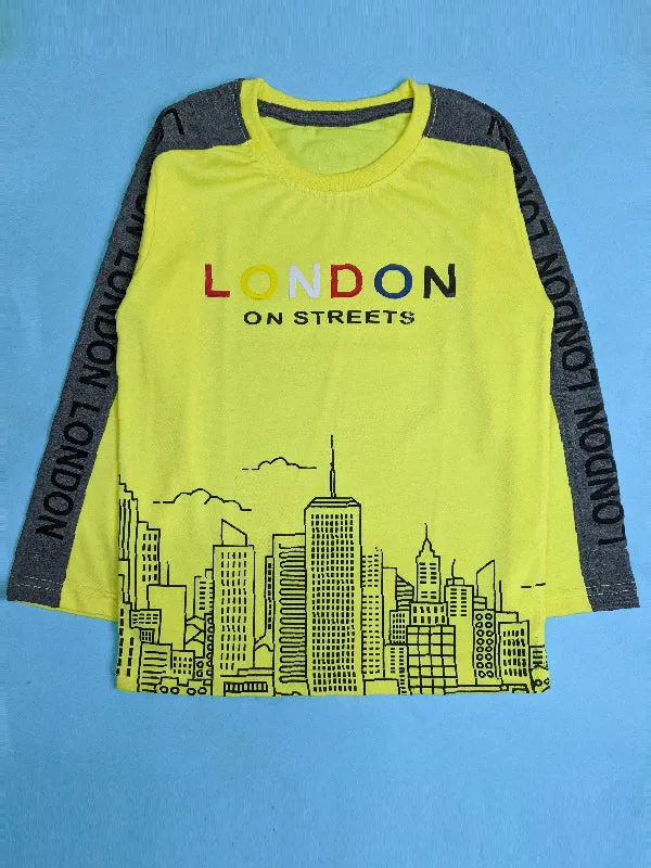 5Yrs - 10Yrs London Yellow T-Shirt For Boys SK BTS10