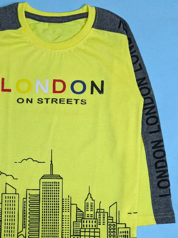 5Yrs - 10Yrs London Yellow T-Shirt For Boys SK BTS10