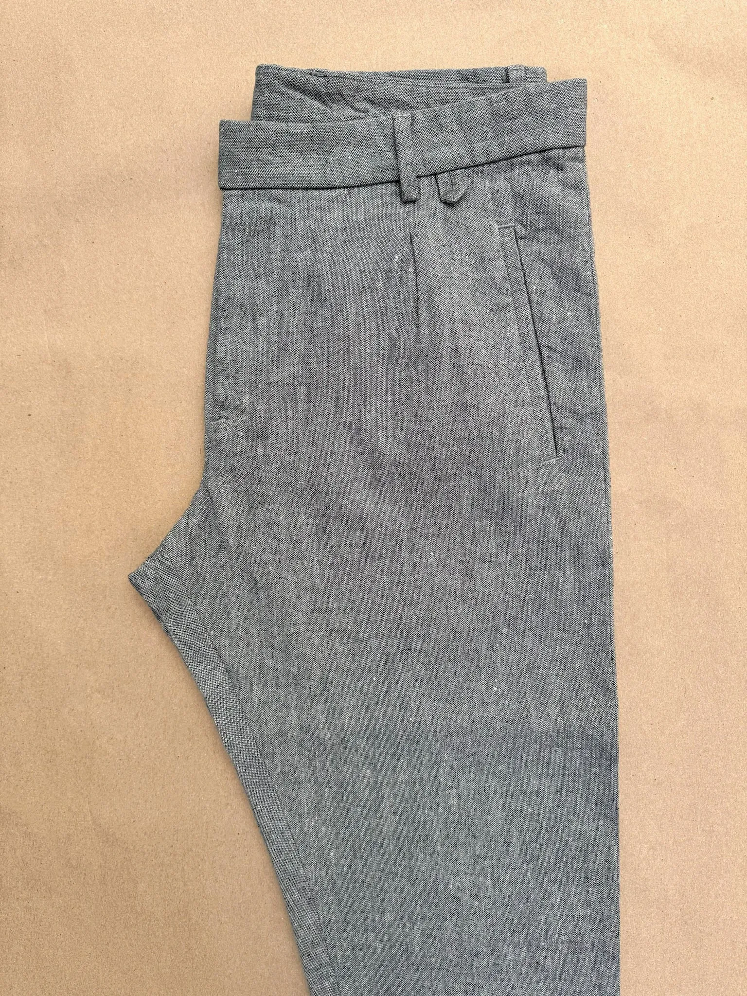 ABCL Grey Cotton Hemp Slim Paul Pant