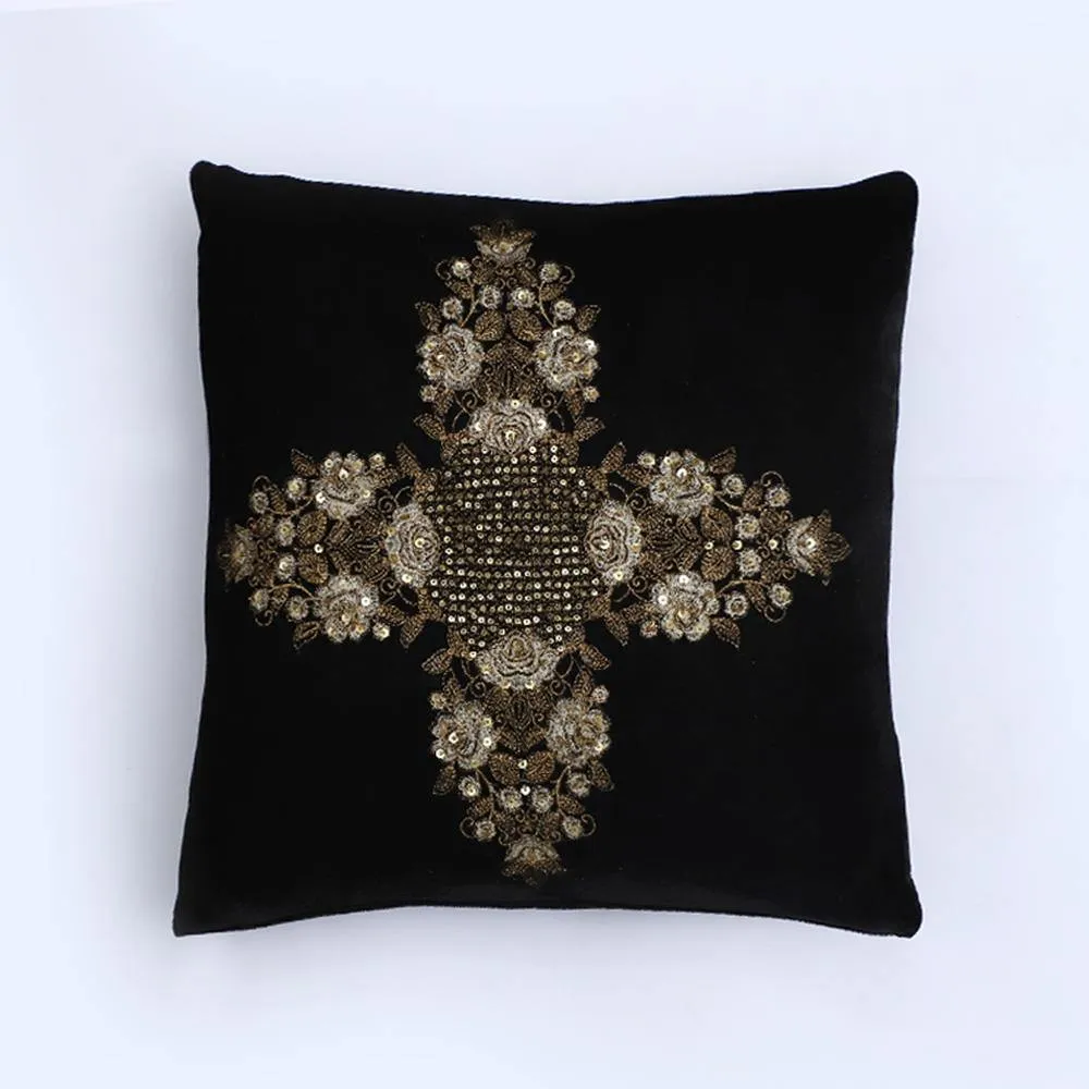 AKC Pure Velvet Embroidered Rare Filled Cushion