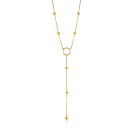 Ania Haie Modern Circle Y Necklace - Gold