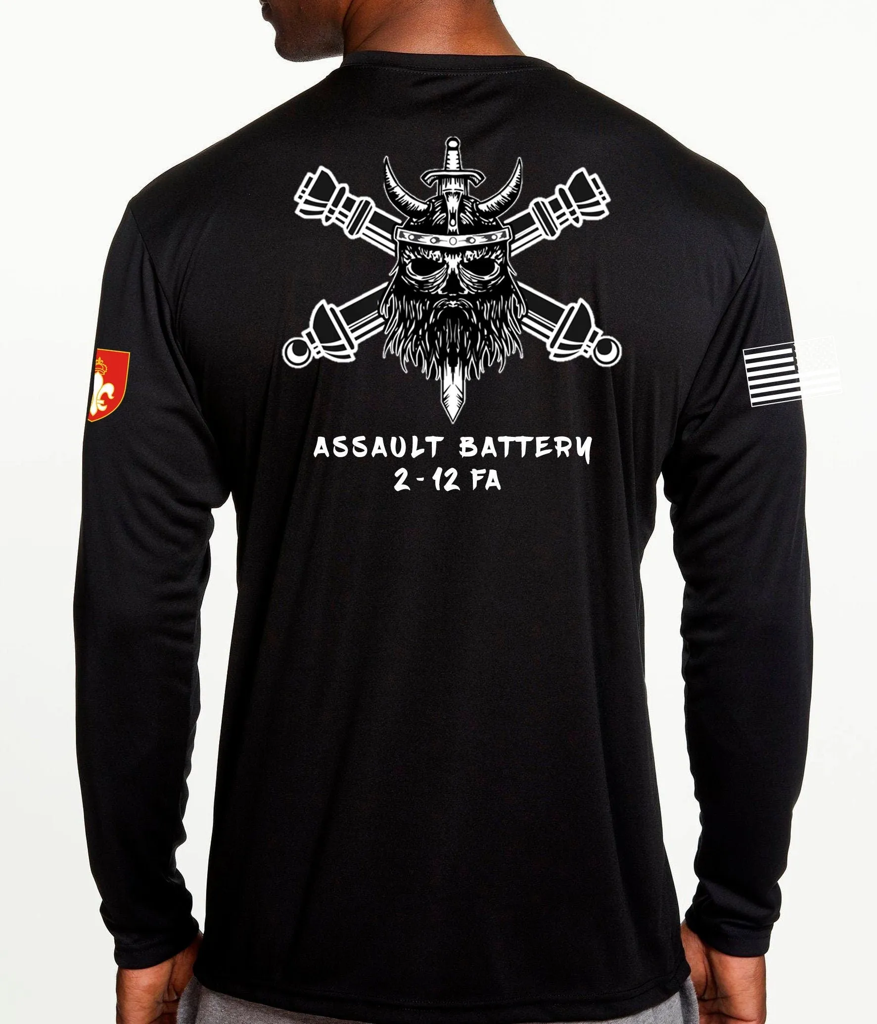 Assault Black Performance Long Sleeve PT Unisex Shirt. This shirt IS approved for PT *Free Liaison pick up to base only*