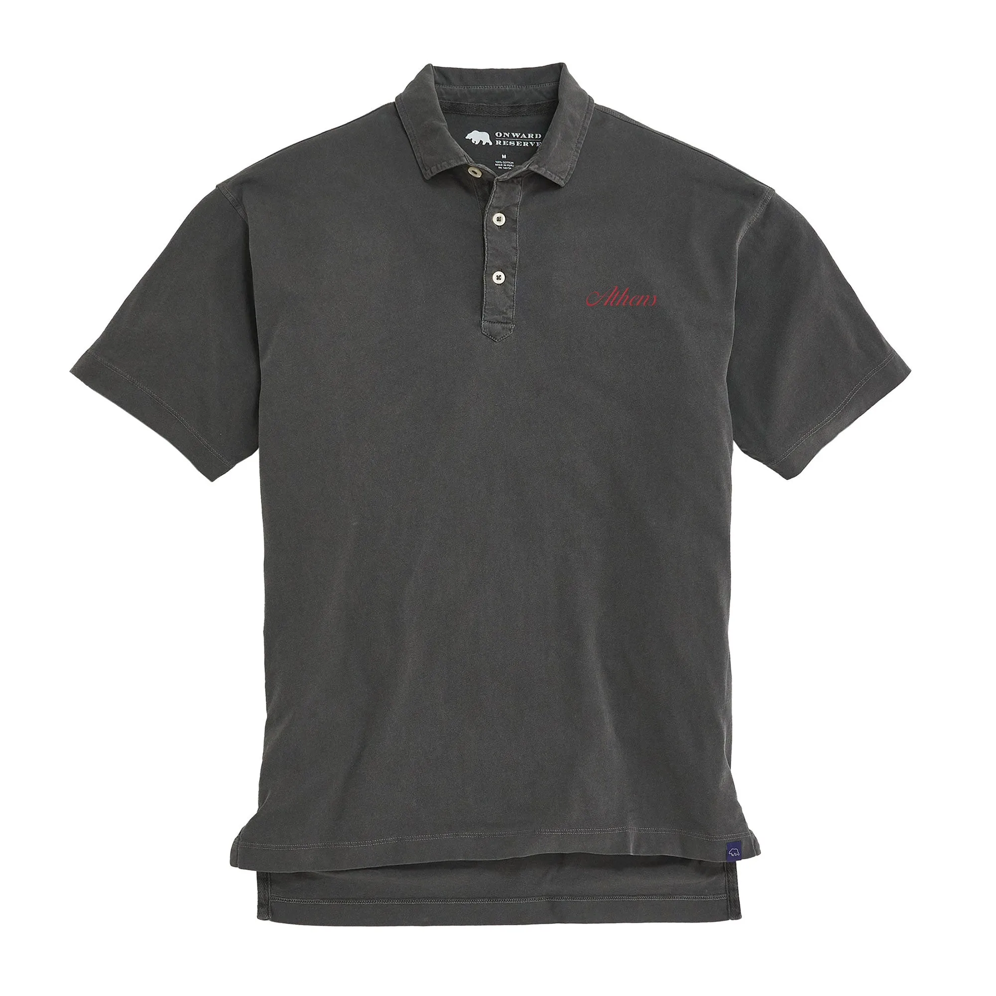 Athens Town Script S/S Perry Polo - Black