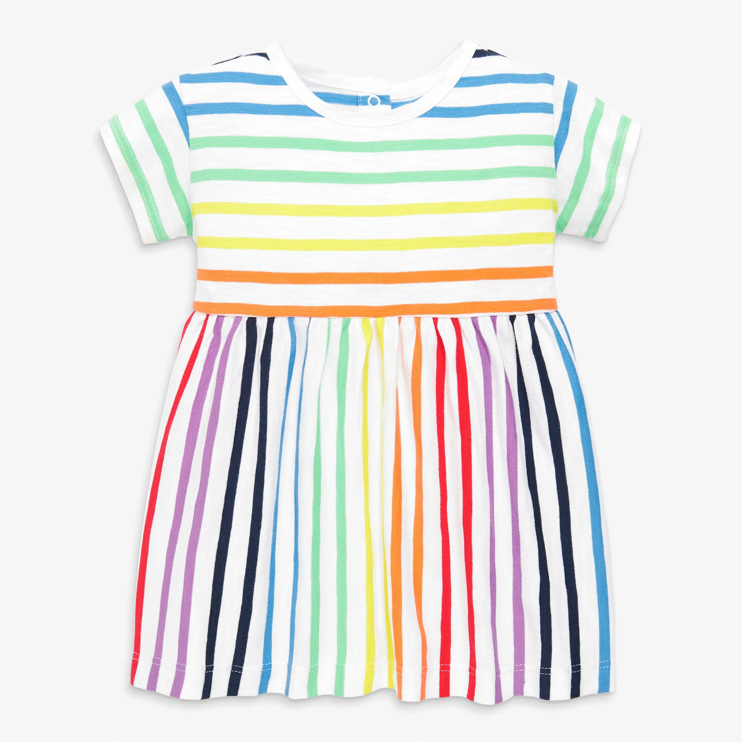 Baby dress in rainbow stripe