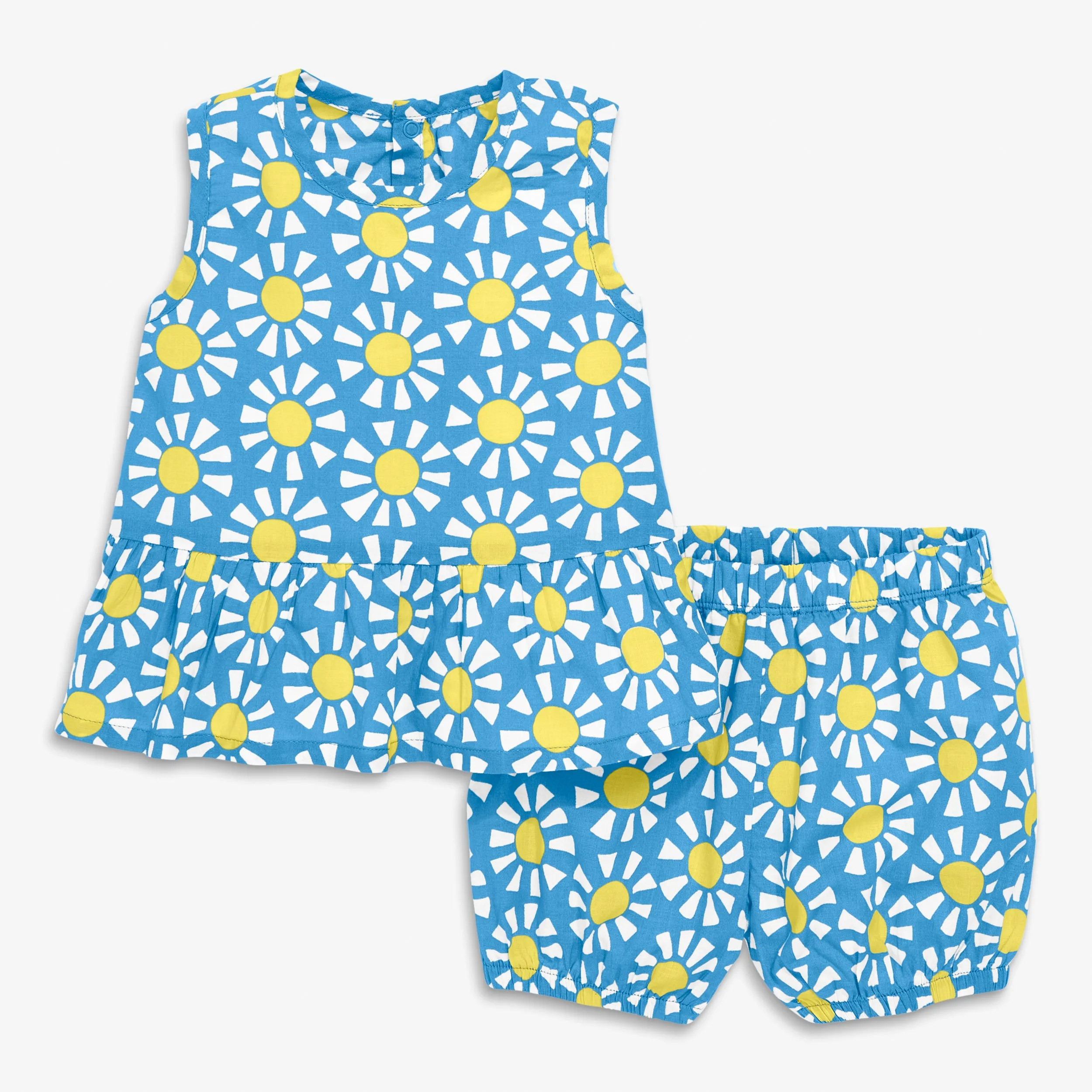 Baby tank & bubble short set in cutout suns