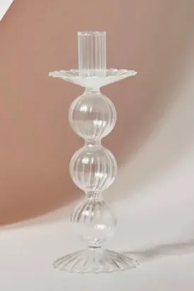 Ball Shape Glass Candlestick Holder