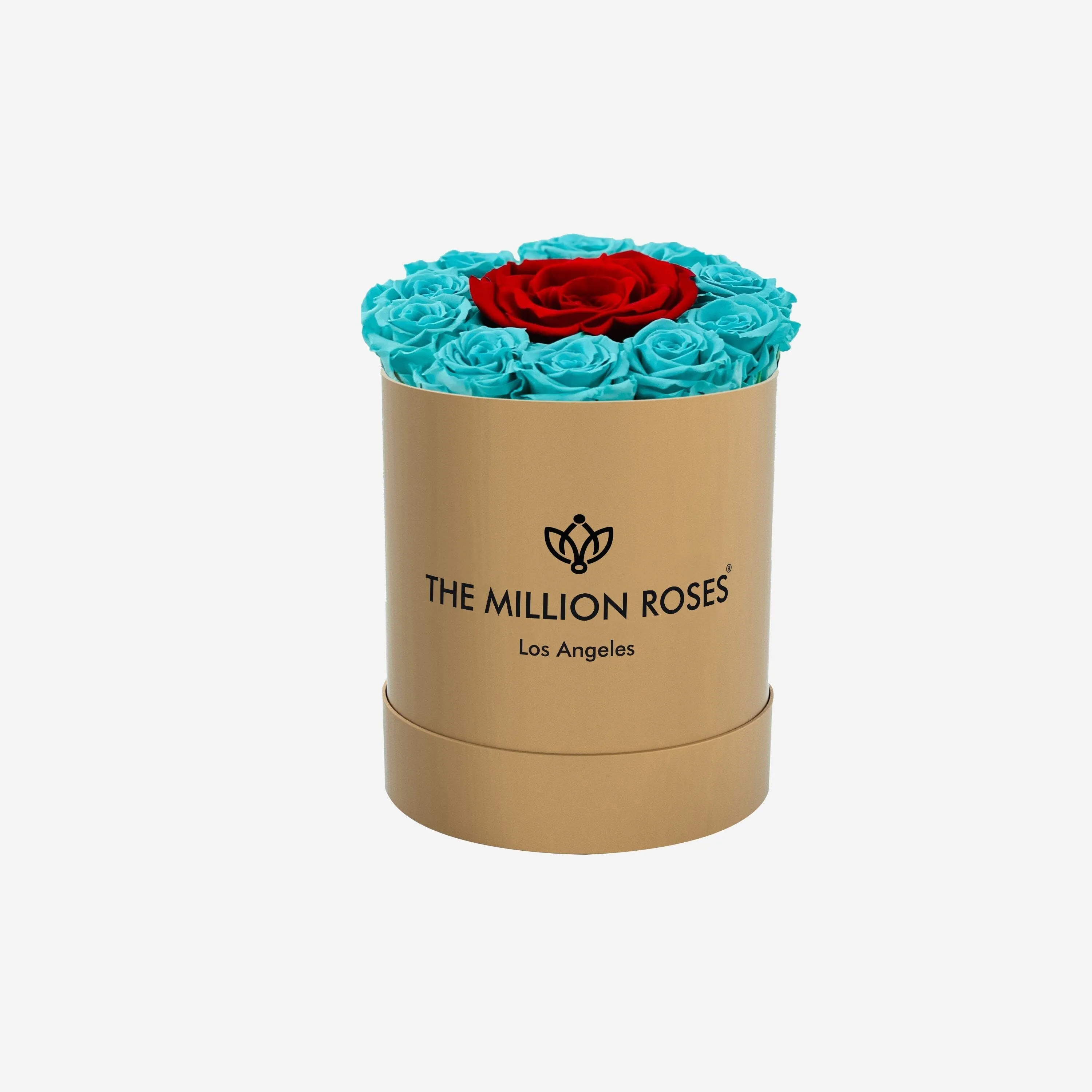 Basic Gold Box | Turquoise & Red Mini Roses