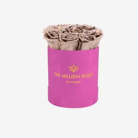 Basic Hot Pink Suede Box | Rose Gold Roses