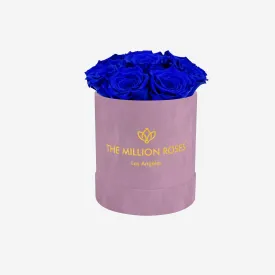 Basic Light Pink Suede Box | Royal Blue Roses