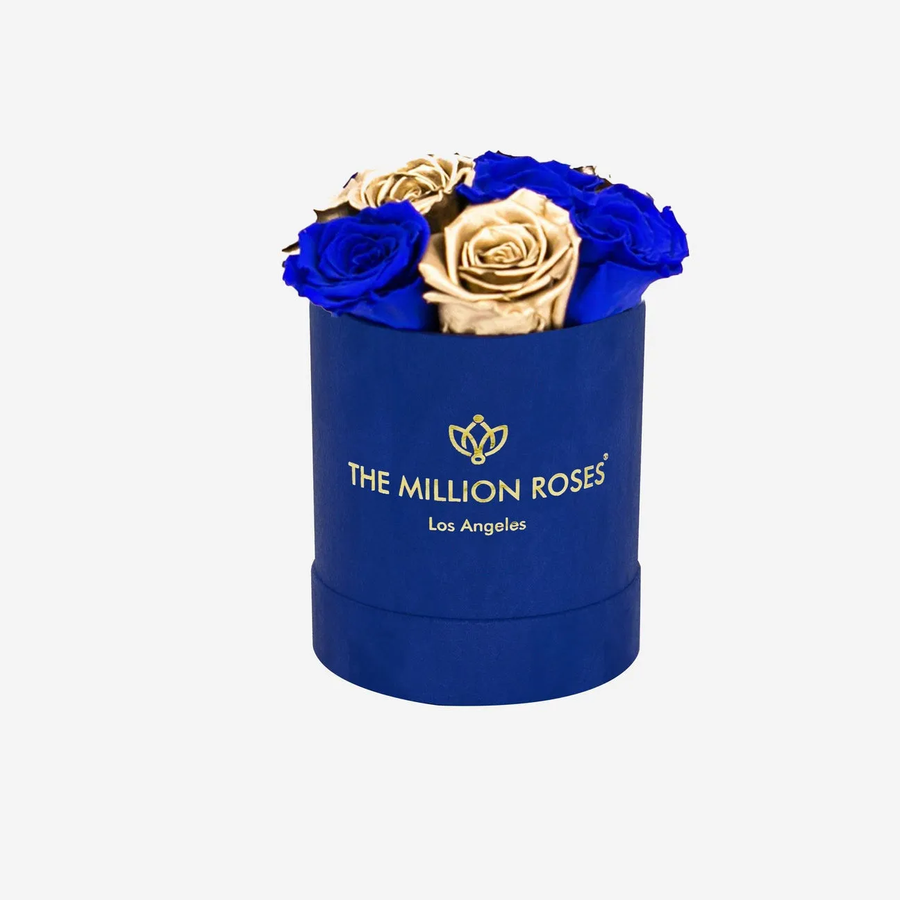 Basic Royal Blue Box | Royal Blue & Gold Roses