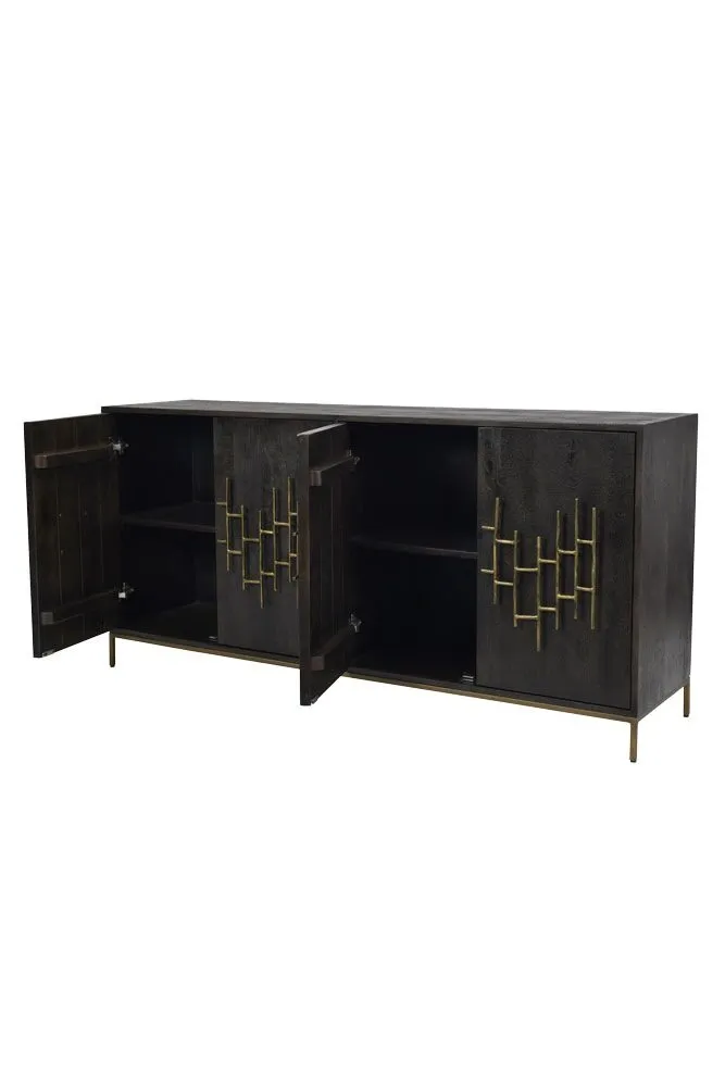 Beautiful Black Sideboard with Gold Detailing