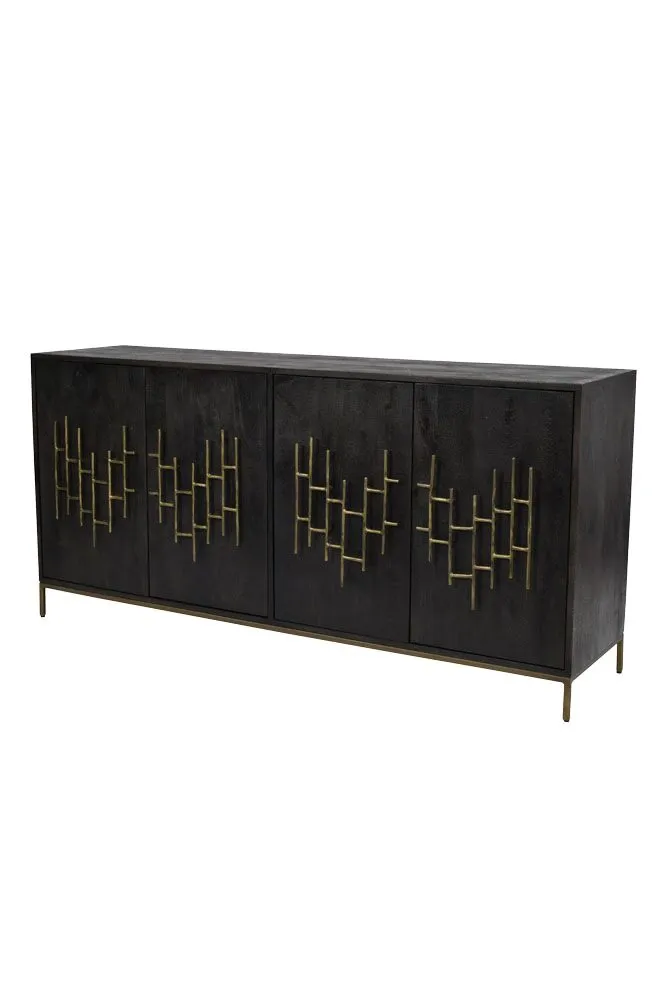 Beautiful Black Sideboard with Gold Detailing