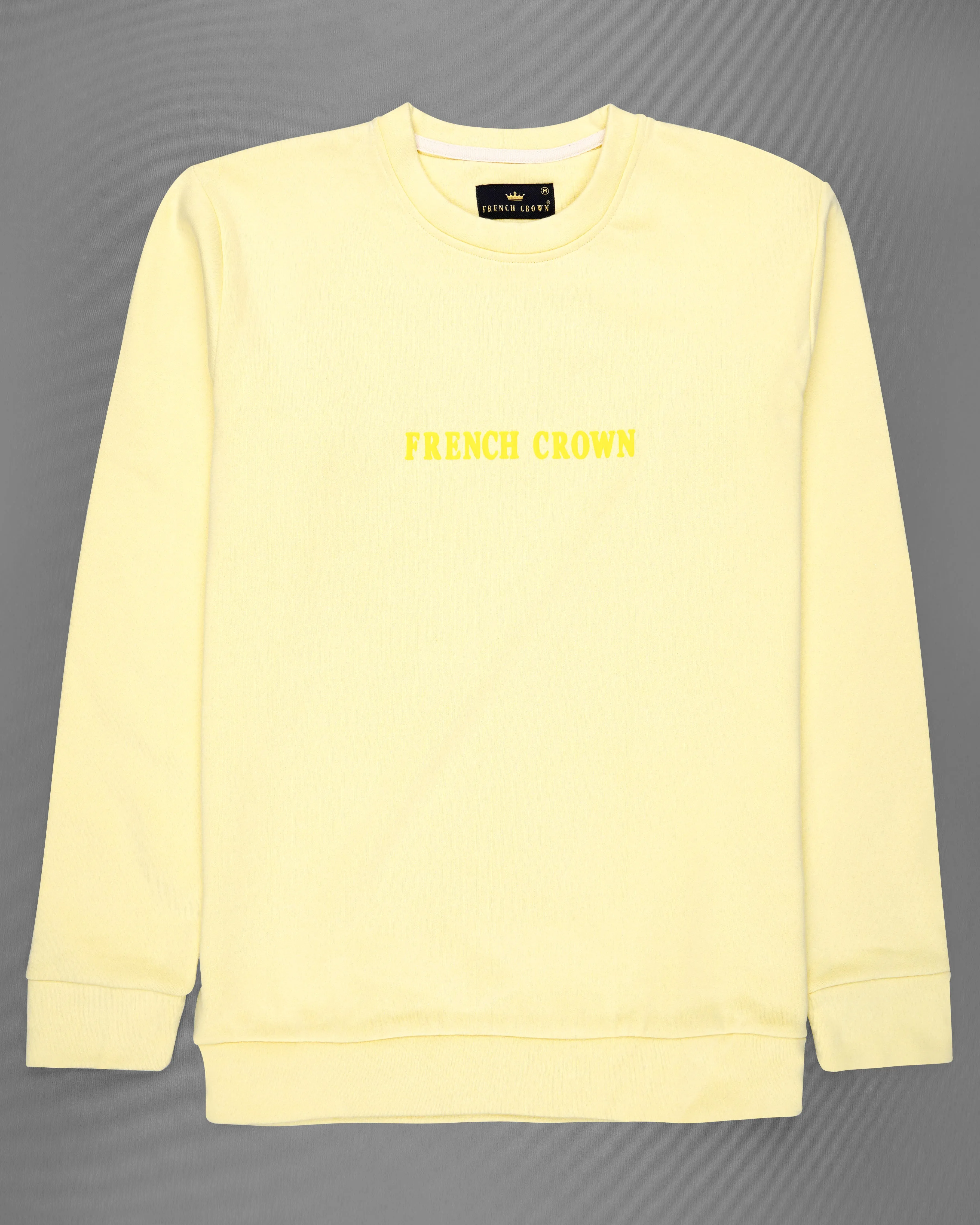 Beeswax Yellow Premium Cotton Sweatshirt with Shorts Co-ord Sets