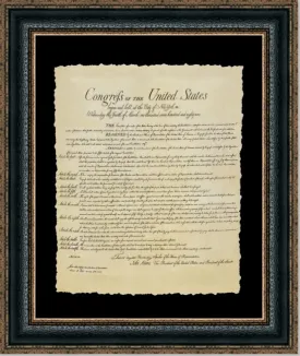 Bill of Rights | Custom Framed Historic Document on Archival Paper | 25L X 21W Inches