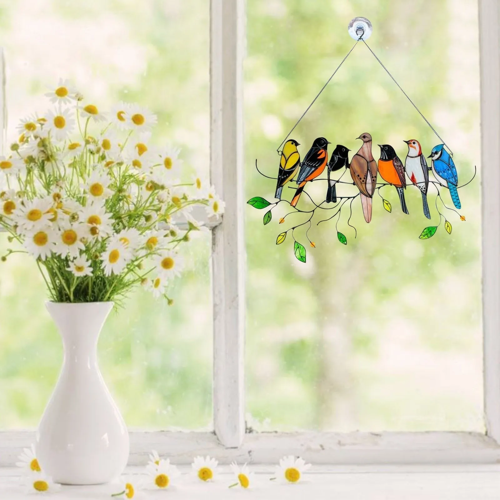 Birds Stained Glass Window Hangings