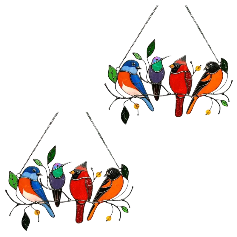 Birds Stained Glass Window Hangings