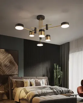 Black & Gold Mid Century Chandelier