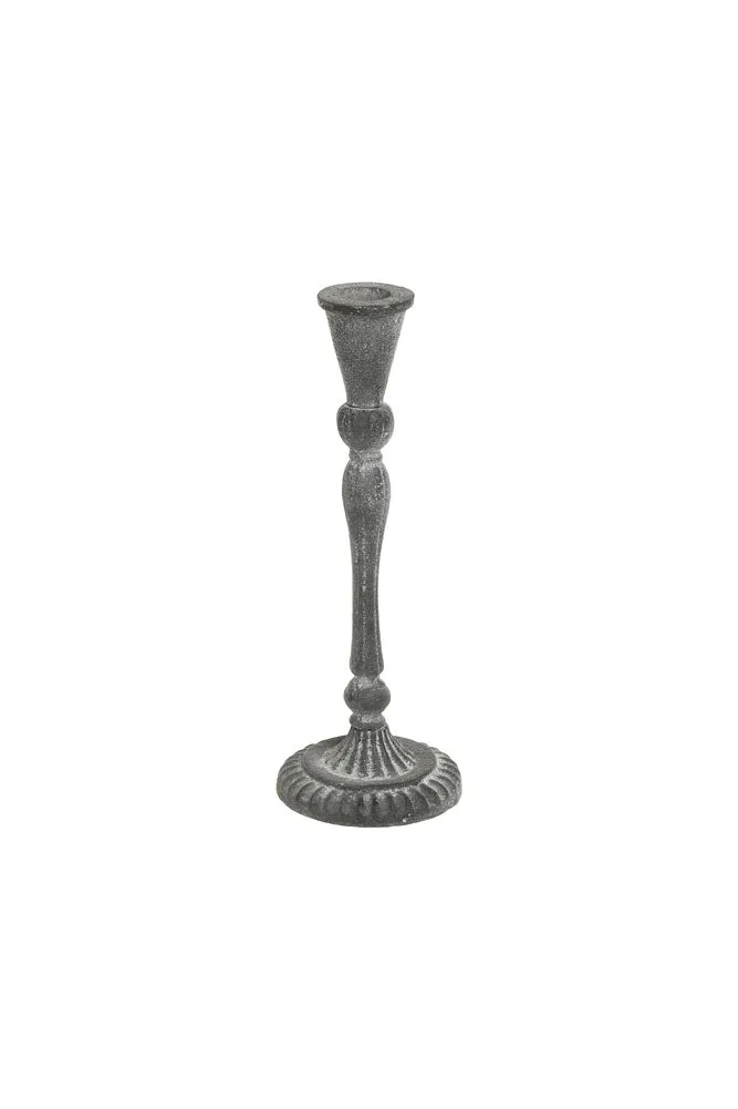 Black Antique Zinc Style Candlestick Holder - Available in Two Sizes