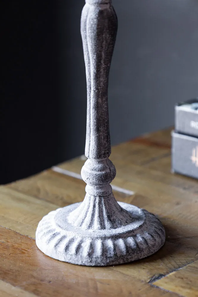 Black Antique Zinc Style Candlestick Holder - Available in Two Sizes