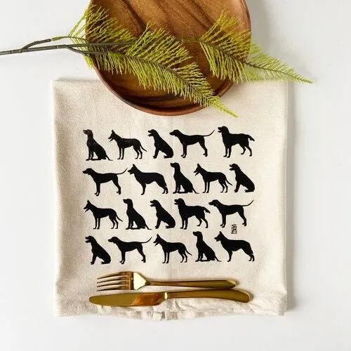 Black Dog Tea Towel (Final Sale)