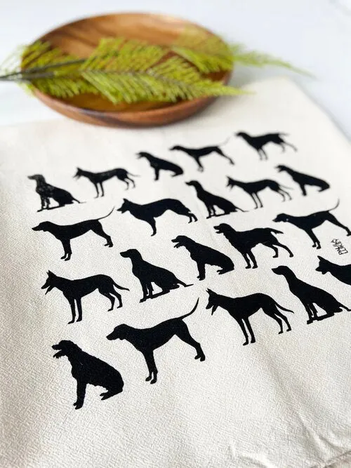 Black Dog Tea Towel (Final Sale)