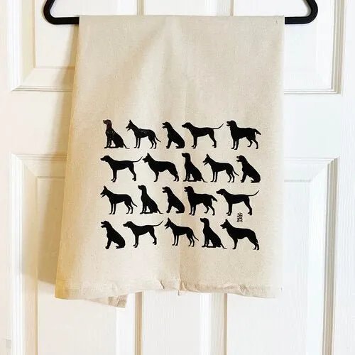 Black Dog Tea Towel (Final Sale)