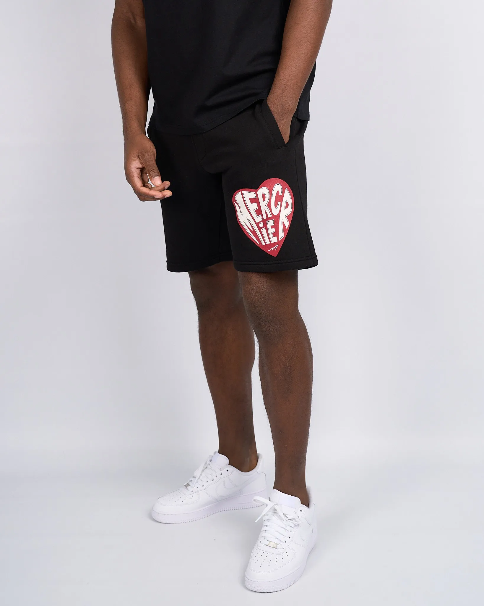 Black Mercier Heart Shorts