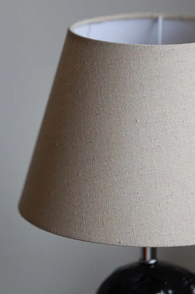 Black Seal Table Lamp With Linen Shade