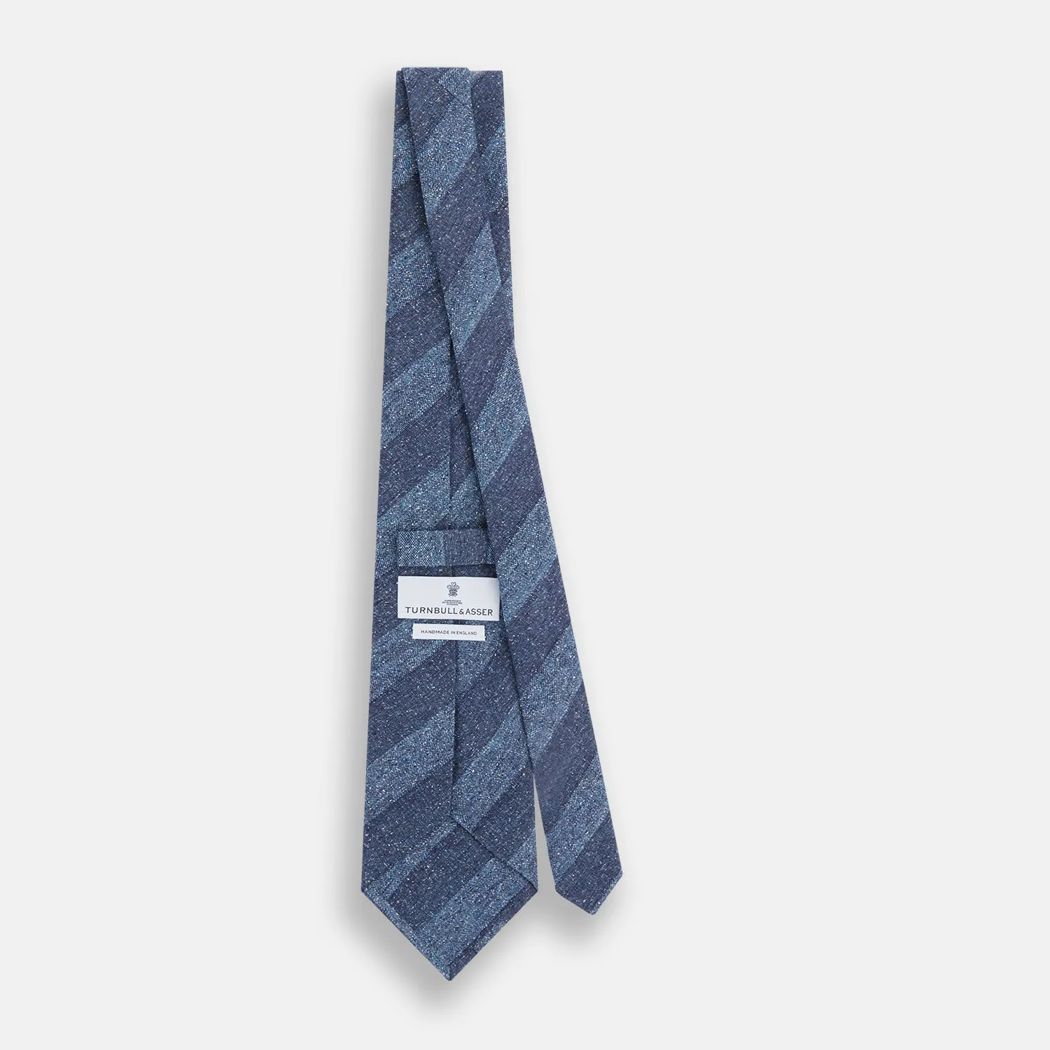 Blue Block Stripe Silk Tie