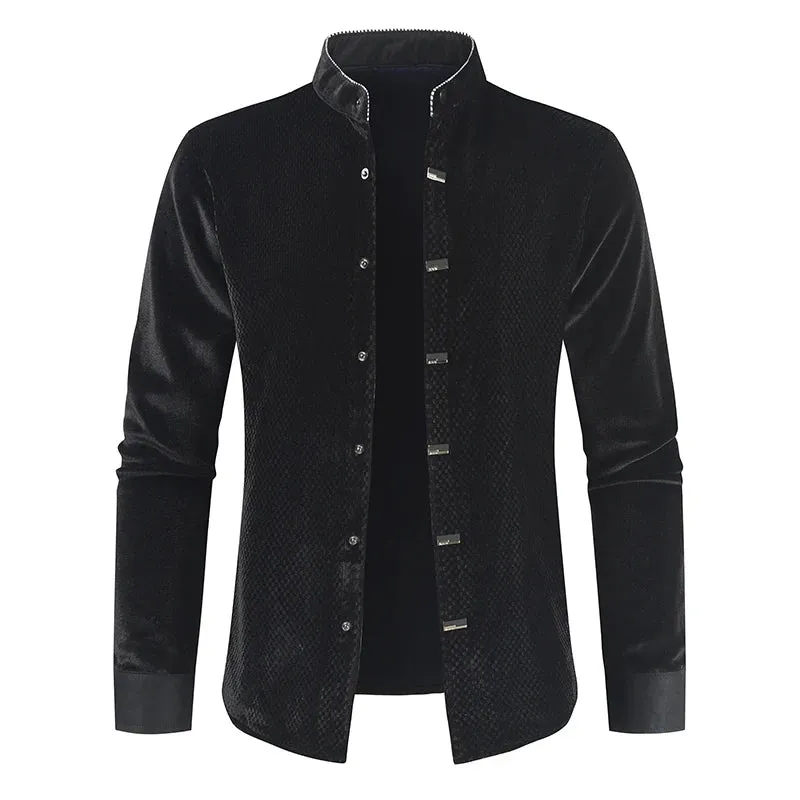 BONSIR  -  2024 New  Men's Long Sleeve Button Shirt  Top Korean Fashion Men's Street Dress Personality Luxury T-shirt