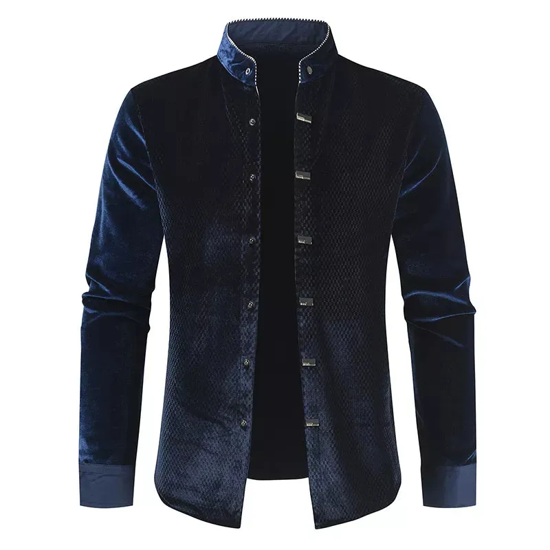 BONSIR  -  2024 New  Men's Long Sleeve Button Shirt  Top Korean Fashion Men's Street Dress Personality Luxury T-shirt