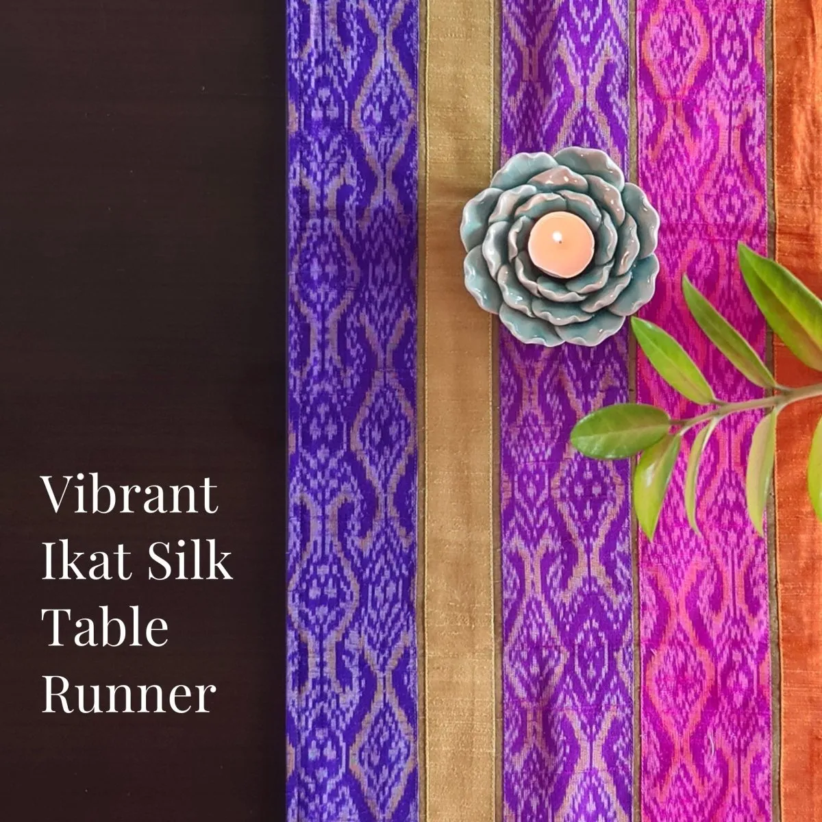 Bright-Mix Silk Ikat Table Runner