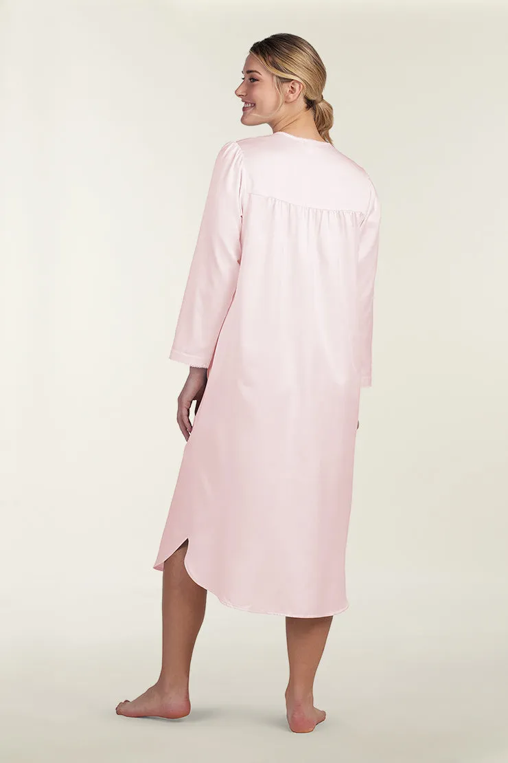 Brushed Back Satin Long Nightgown