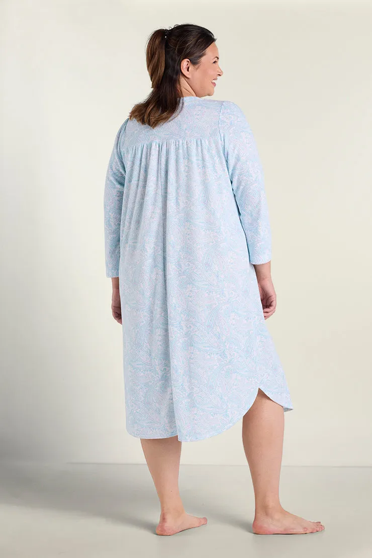 Brushed Honeycomb Long Nightgown