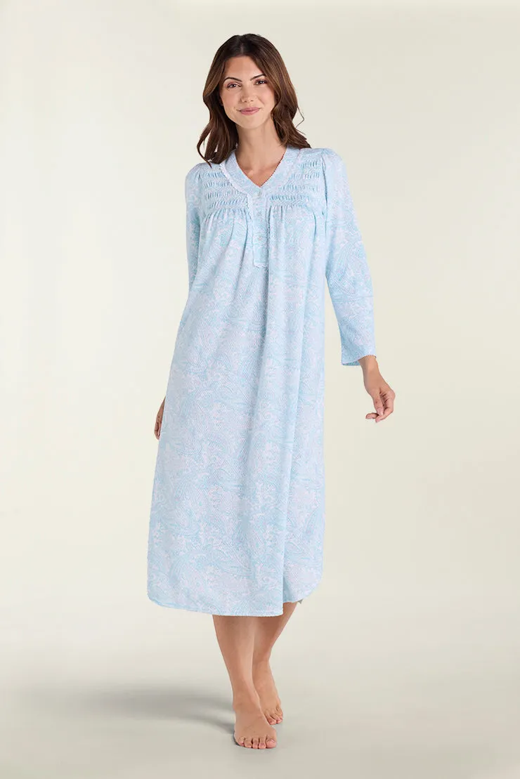 Brushed Honeycomb Long Nightgown