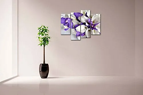 BUNCH OF FLOWERS IN WHITE AND DARK PURPLE WALL ART PAINTING PICTURES PRINT ON CANVAS FLOWER THE PICTURE FOR HOME MODERN DECORATION