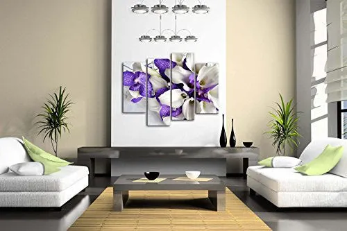 BUNCH OF FLOWERS IN WHITE AND DARK PURPLE WALL ART PAINTING PICTURES PRINT ON CANVAS FLOWER THE PICTURE FOR HOME MODERN DECORATION